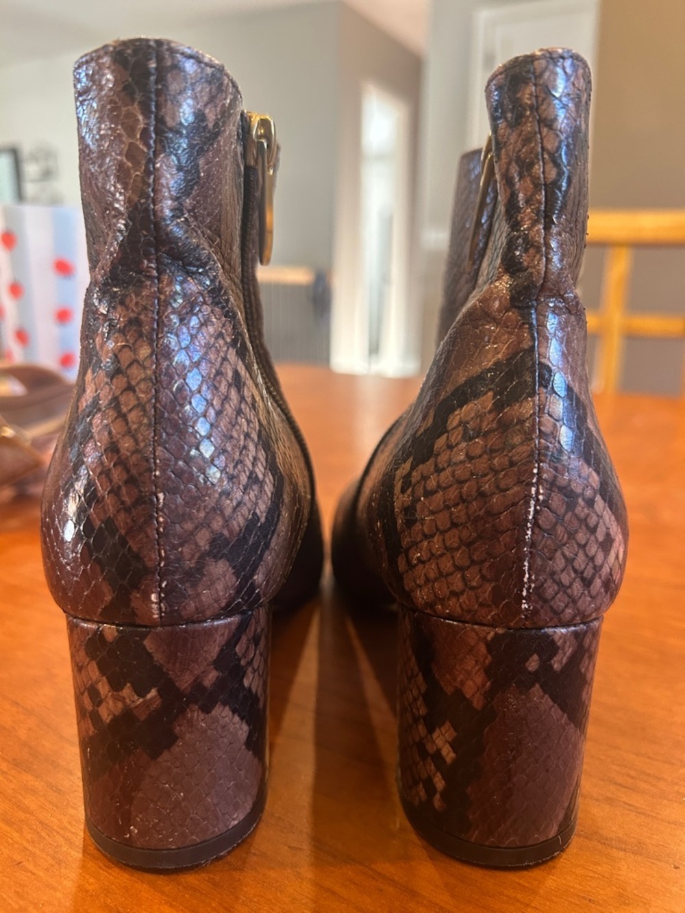 L'AGENCE Jeanne Bootie in Brown Snake size 38.5 EU 7.5 US - Picture 4 of 8